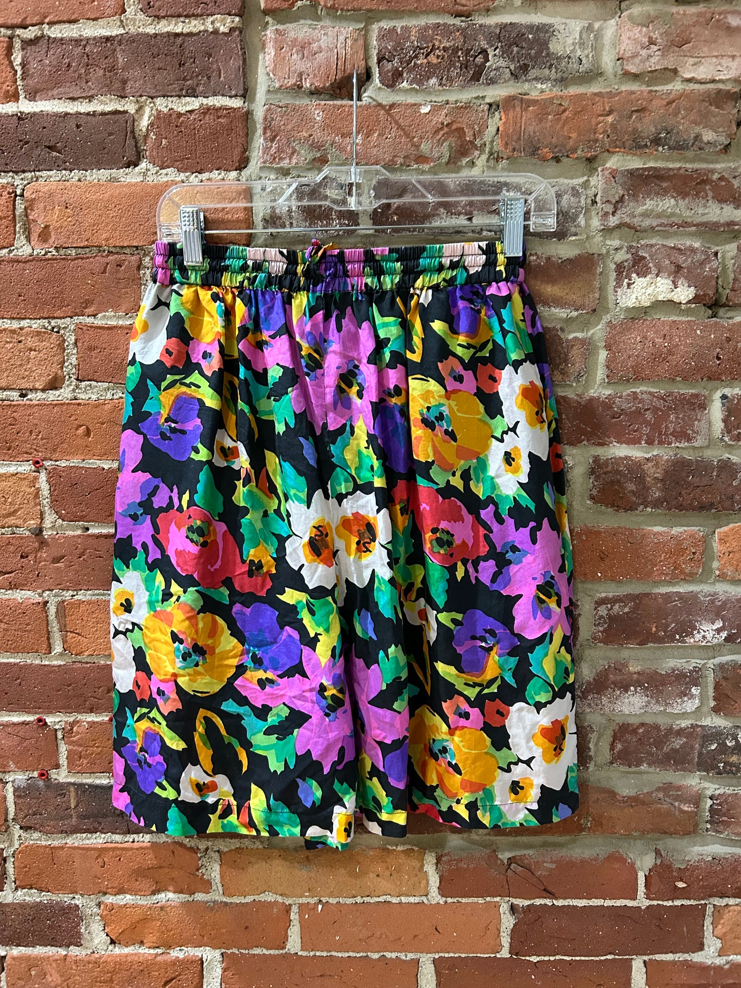 Silk floral shorts