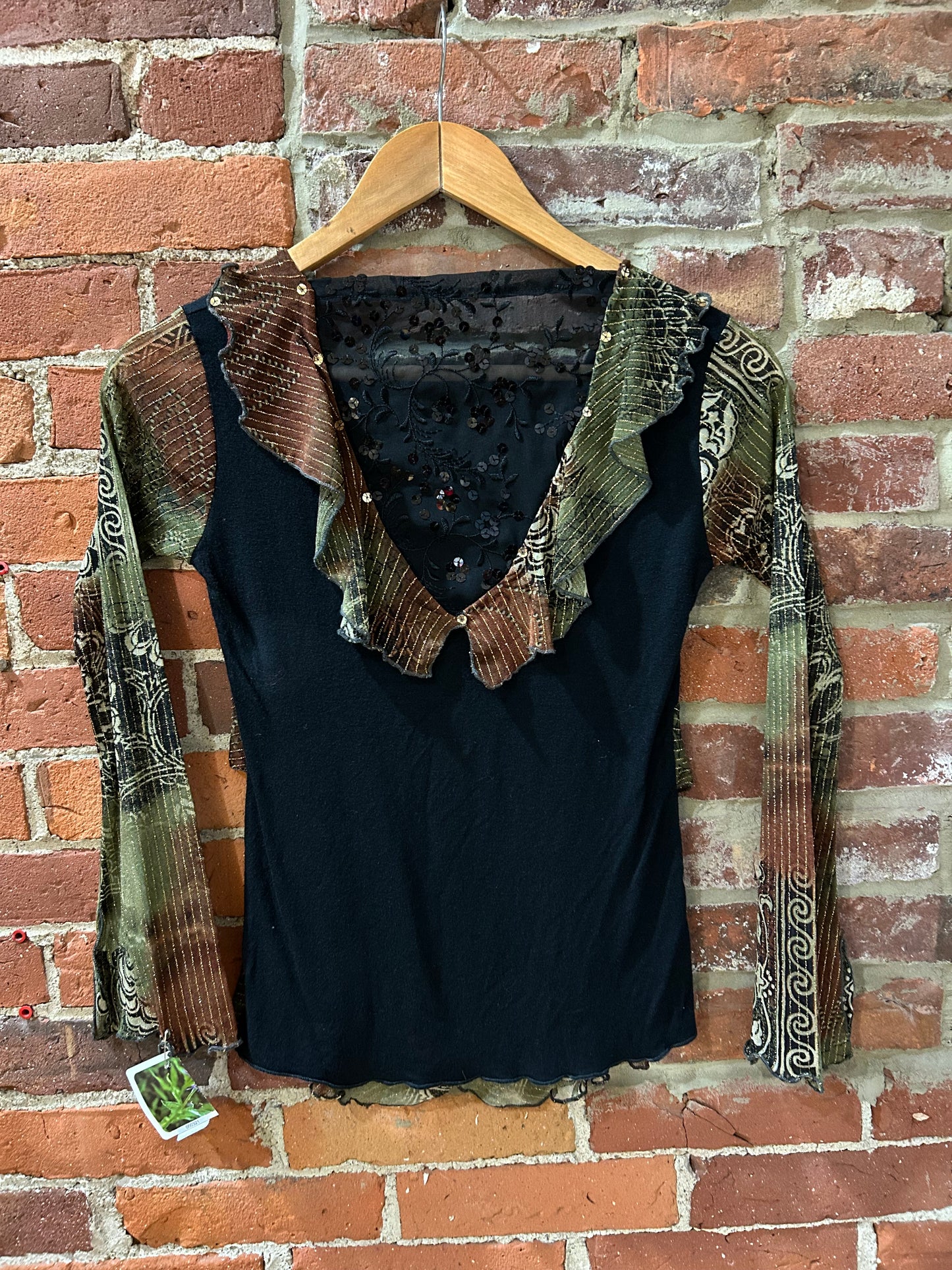 Sheer, lacey long-sleeve