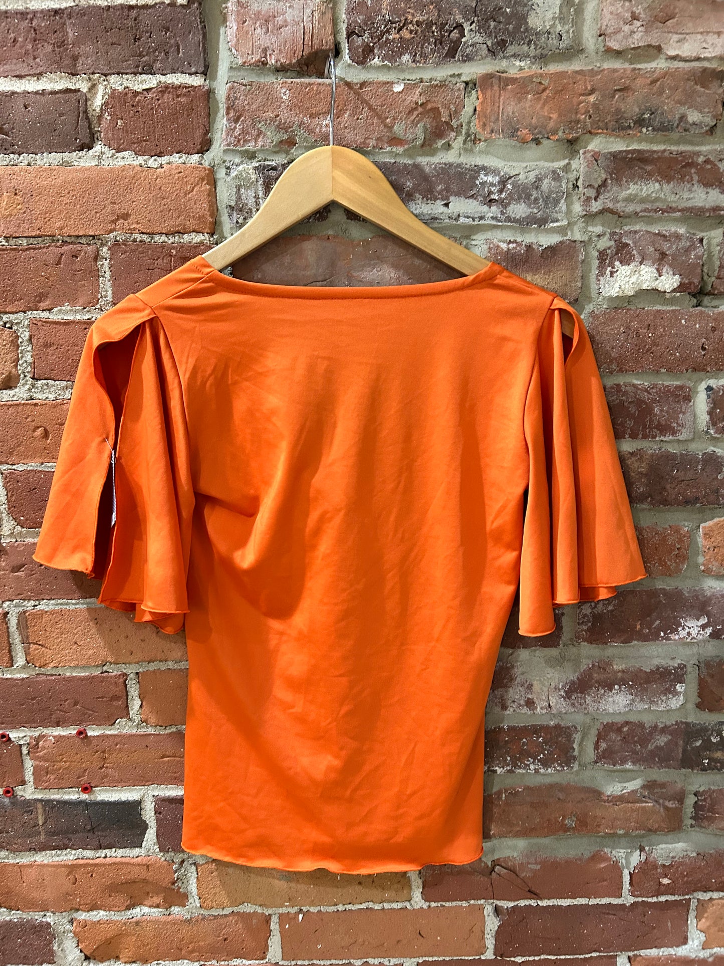 Orange V-neck blouse