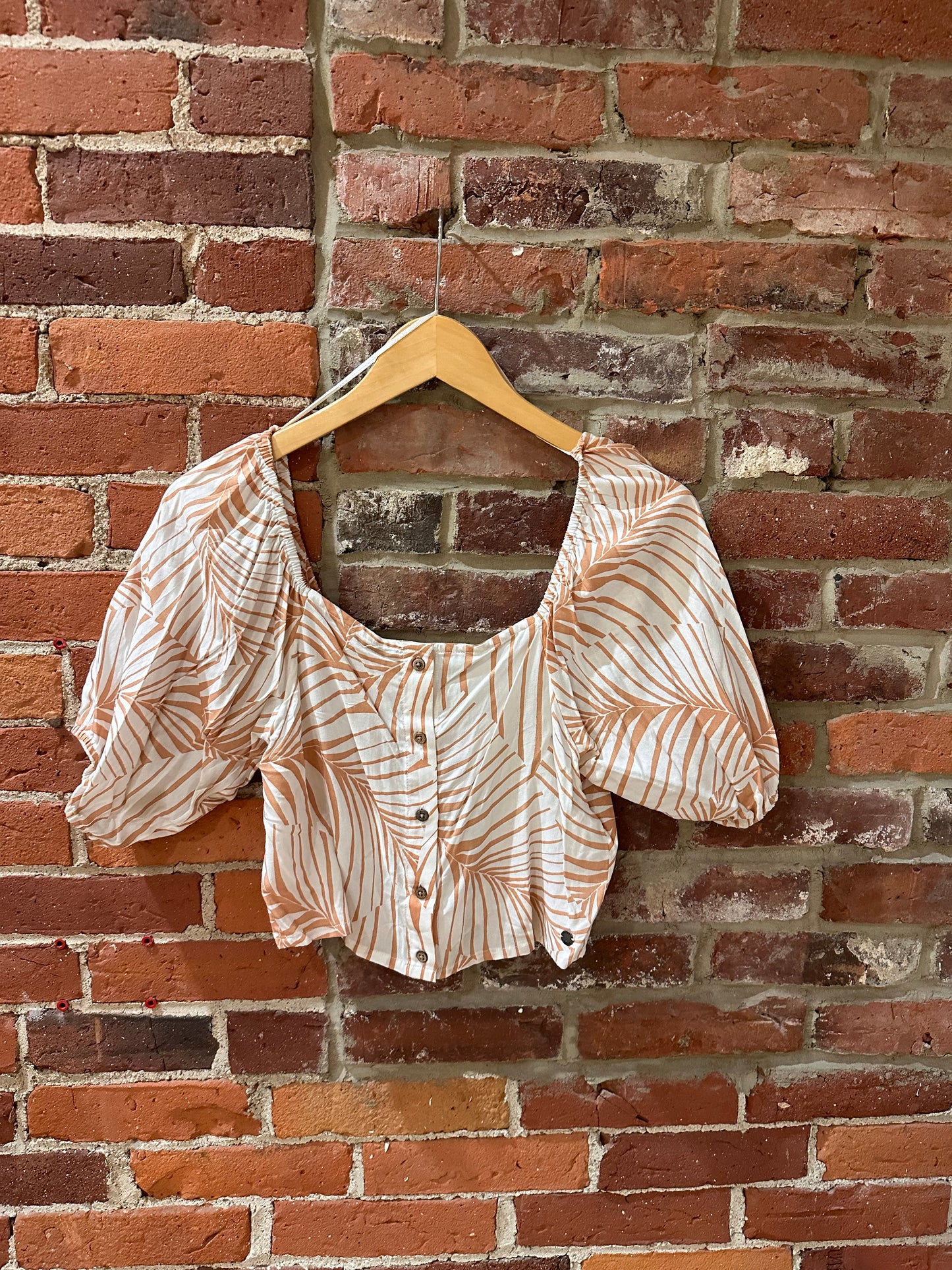 Roxy Puff Sleeve Cropped Top
