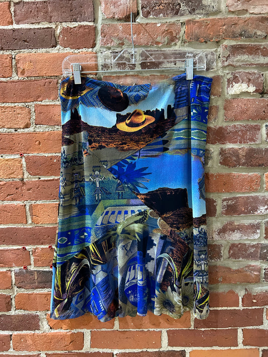 Coastal cowgirl silk skirt