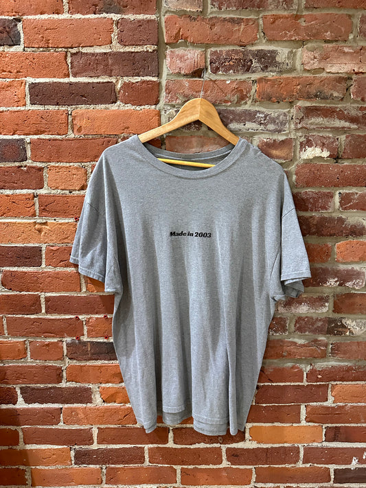 Upcycled “Made in 2003” Grey Tee