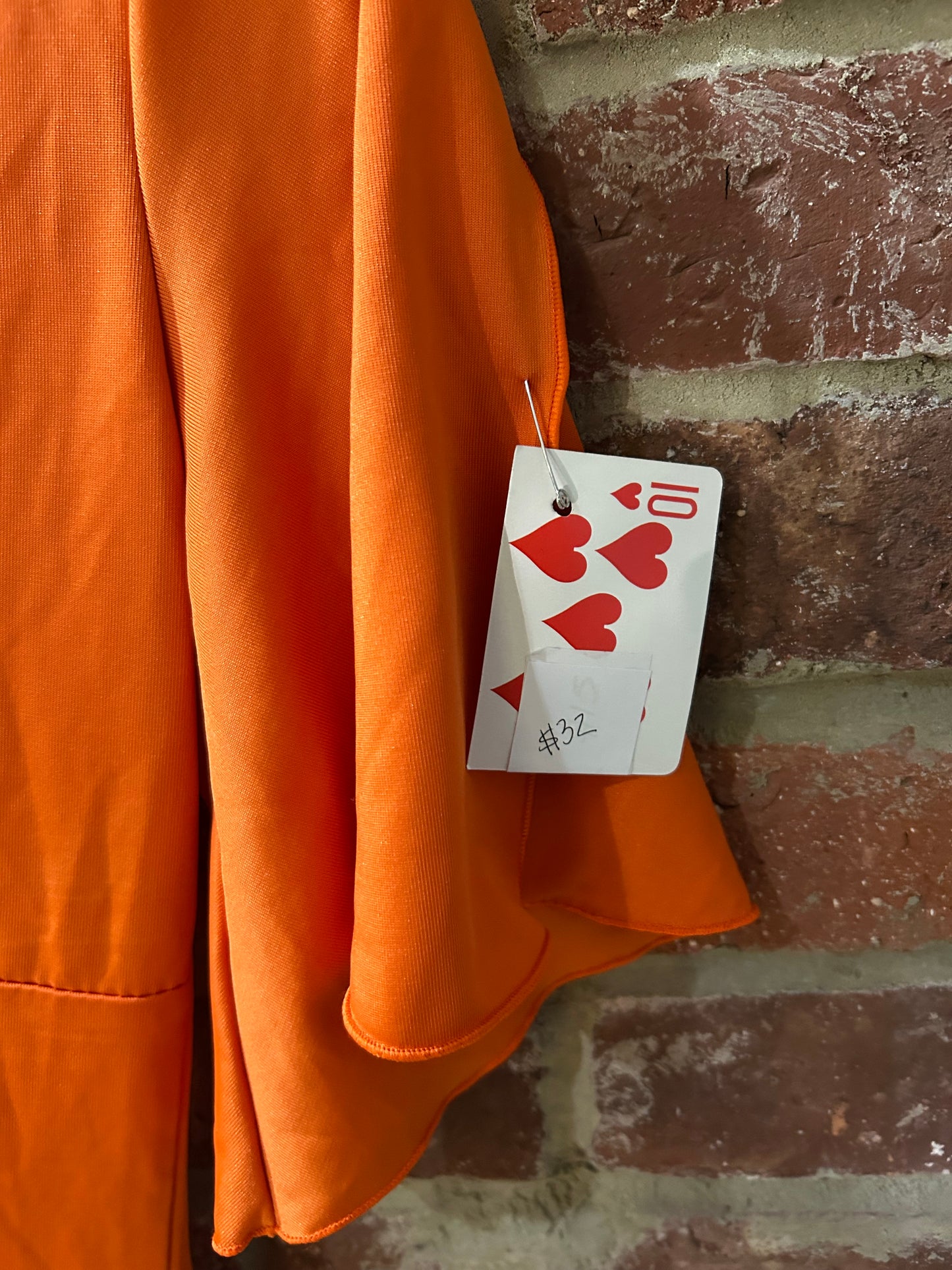Orange V-neck blouse