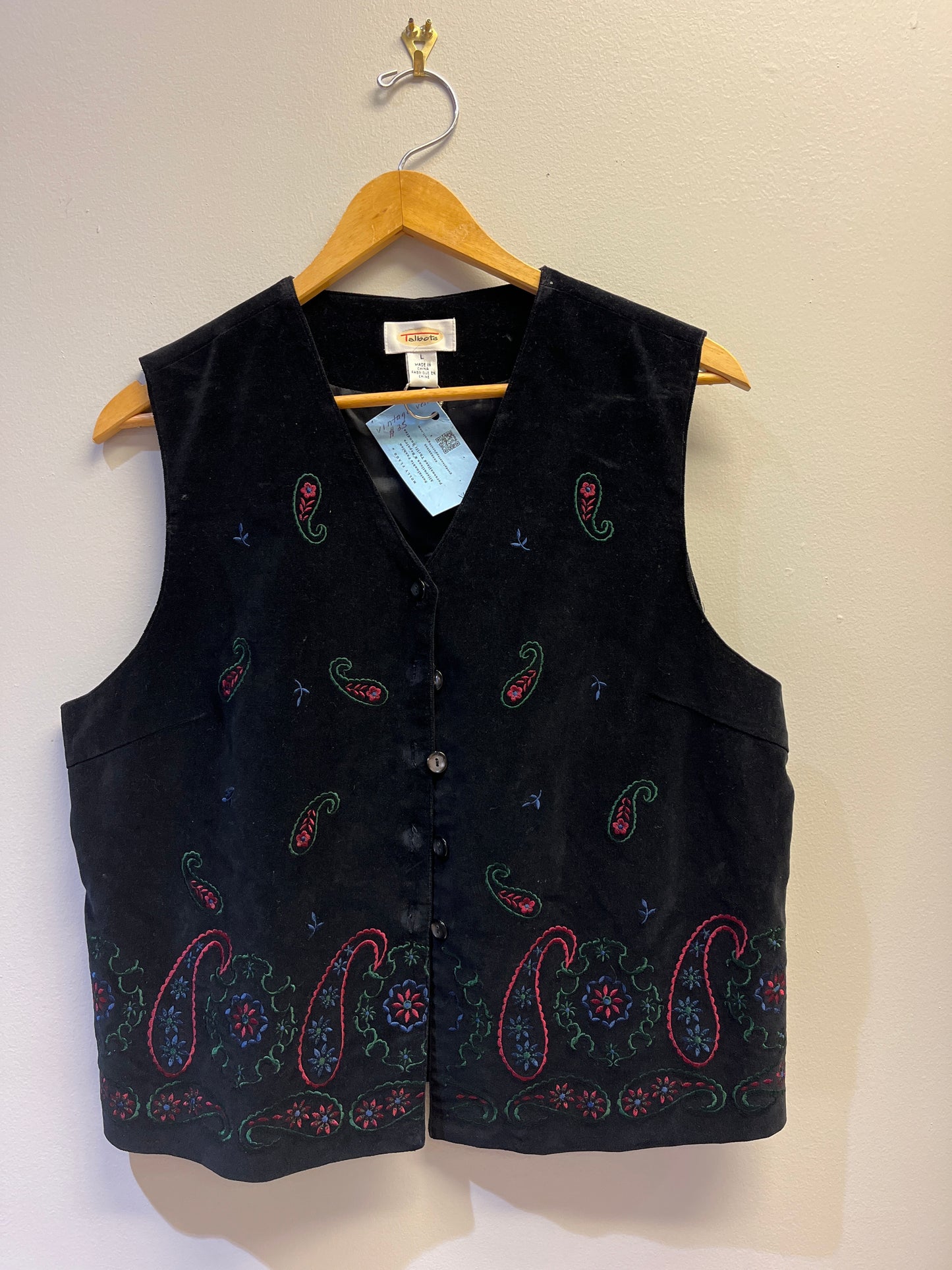 Black Velvet Paisley Vest