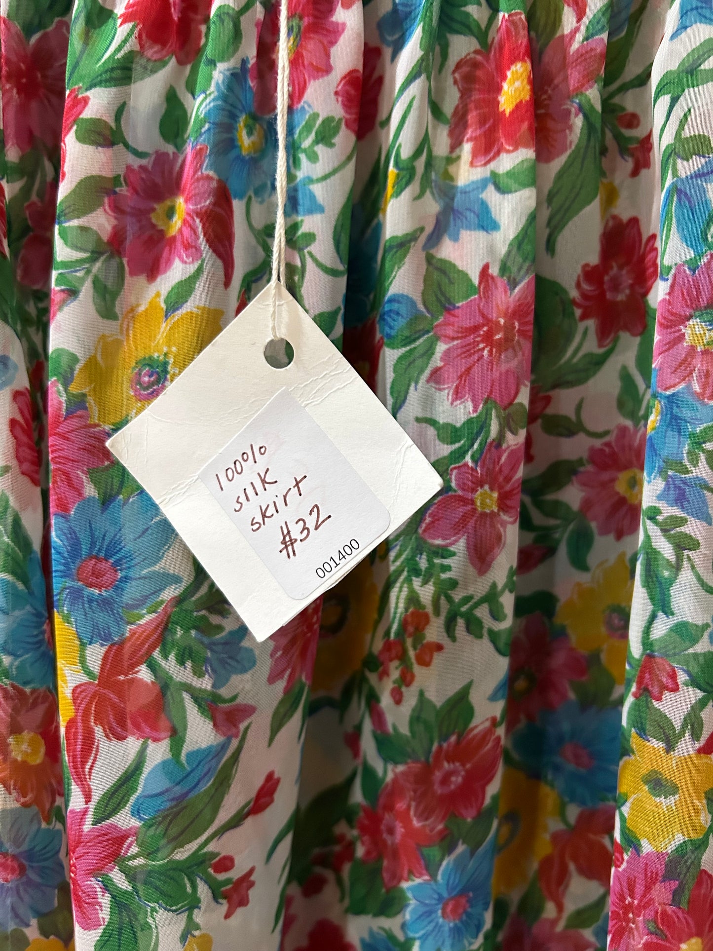 Silk floral skirt
