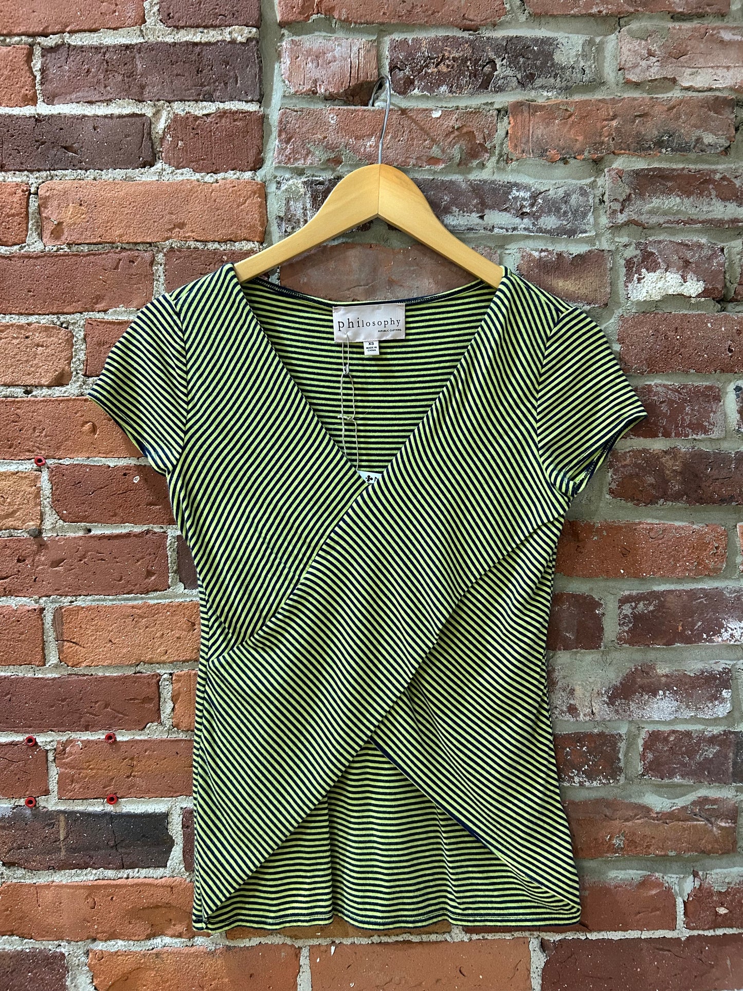 Cross-front layered t-shirt