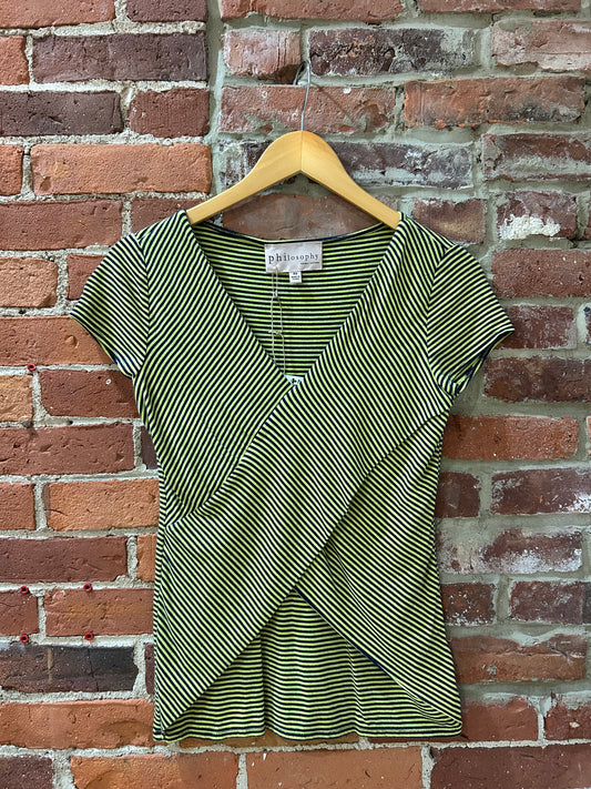 Cross-front layered t-shirt