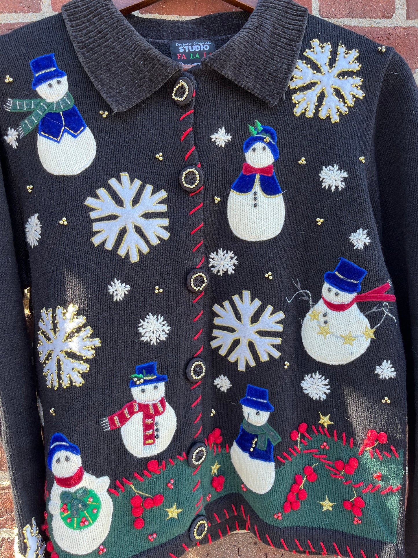 Snowman Zip Up Sweater