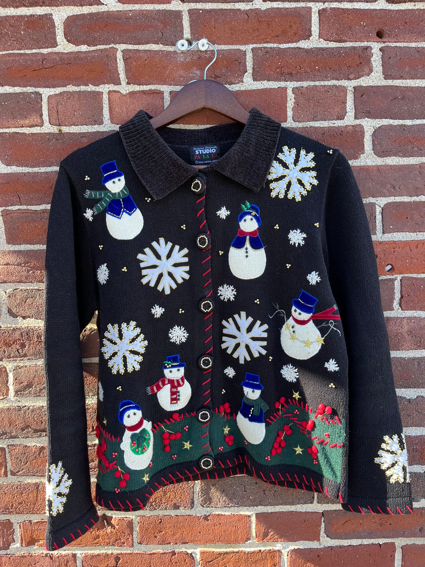 Snowman Zip Up Sweater