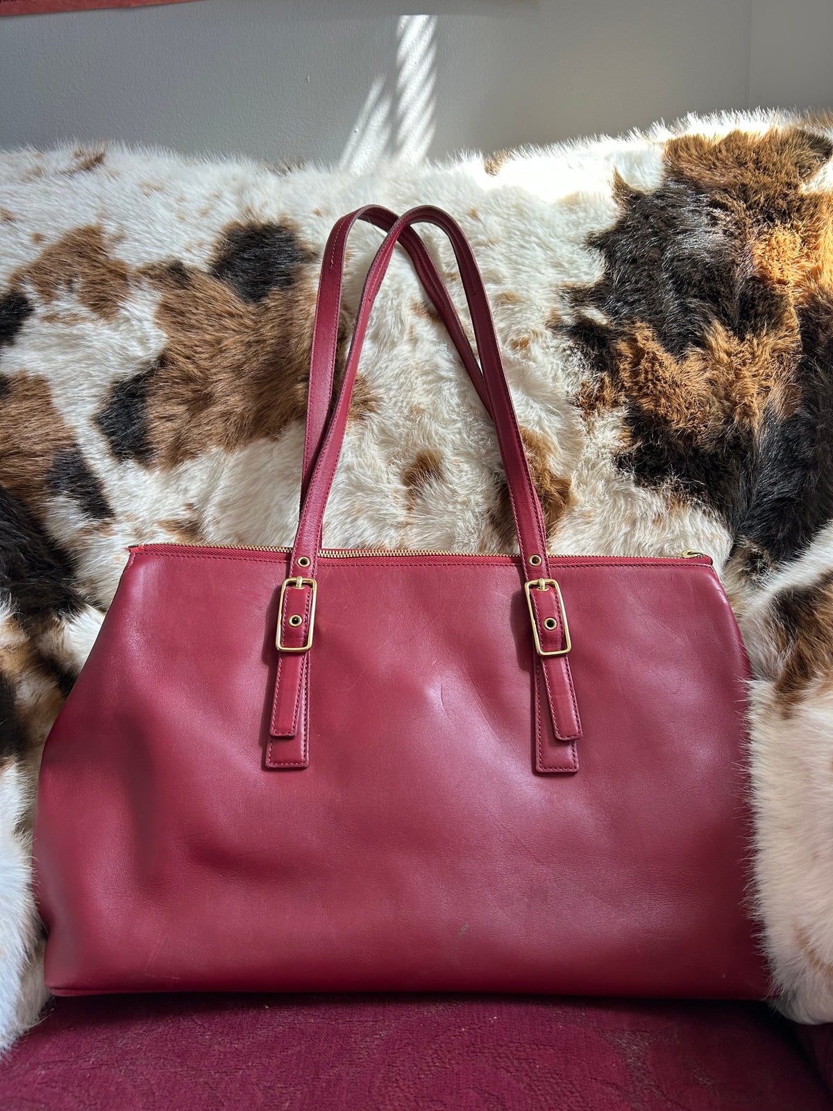 Coach Red Leather Tote