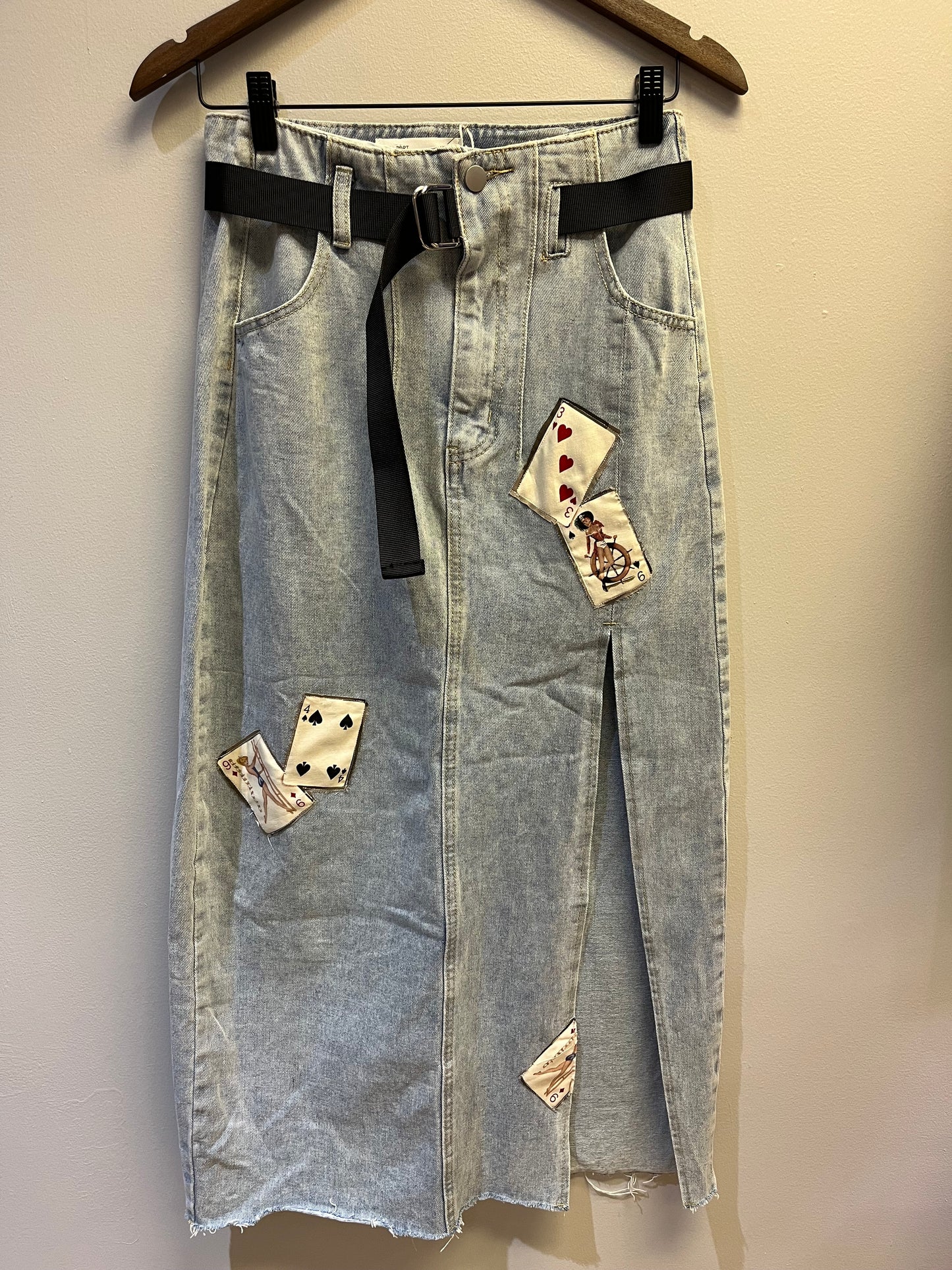 Card Girl Denim Skirt