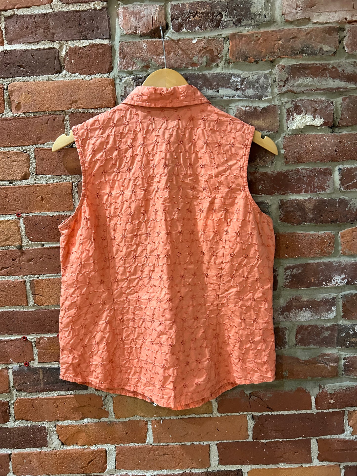 Eyelet sleeveless blouse