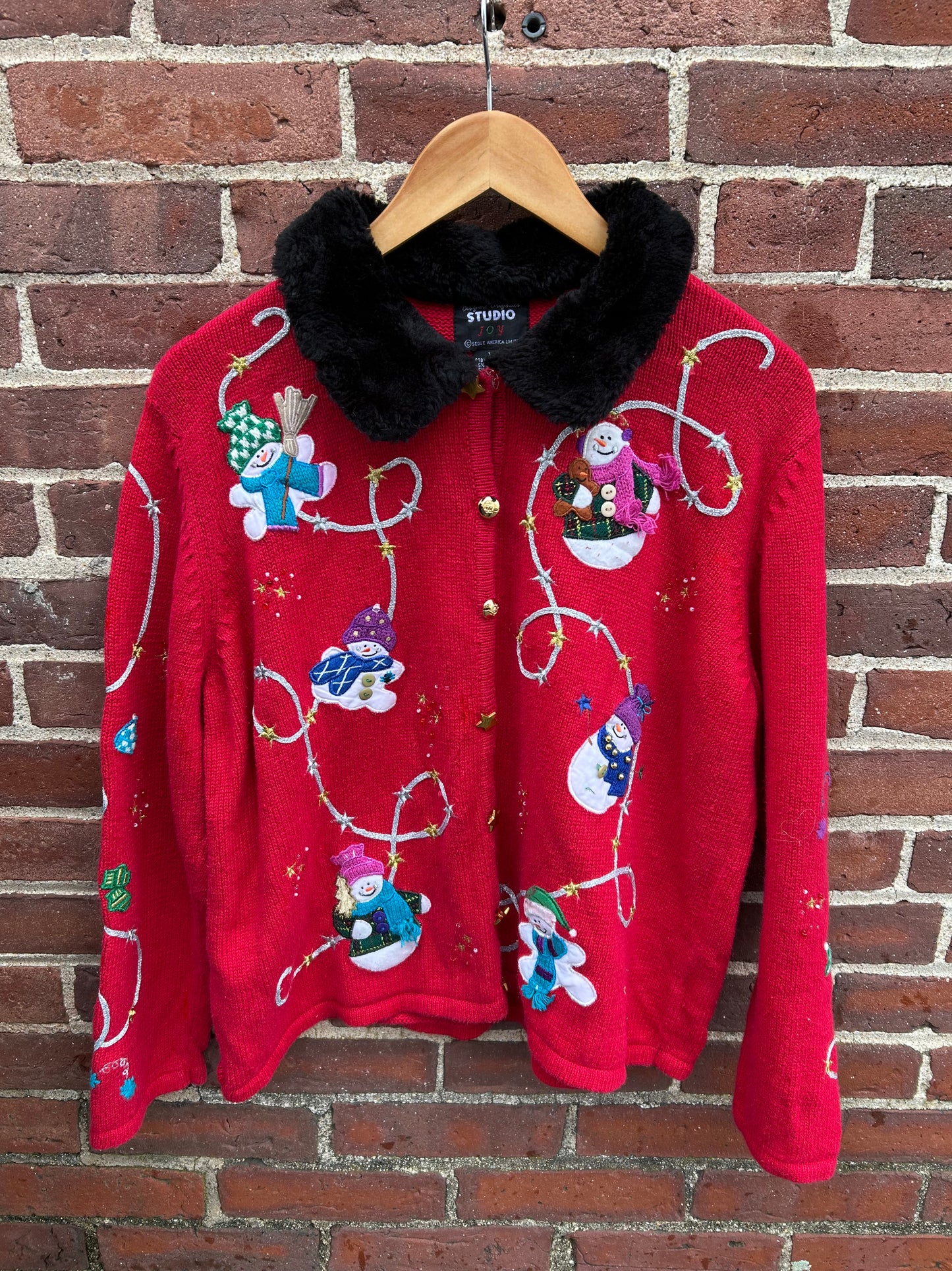 Snowman Button Up Sweater