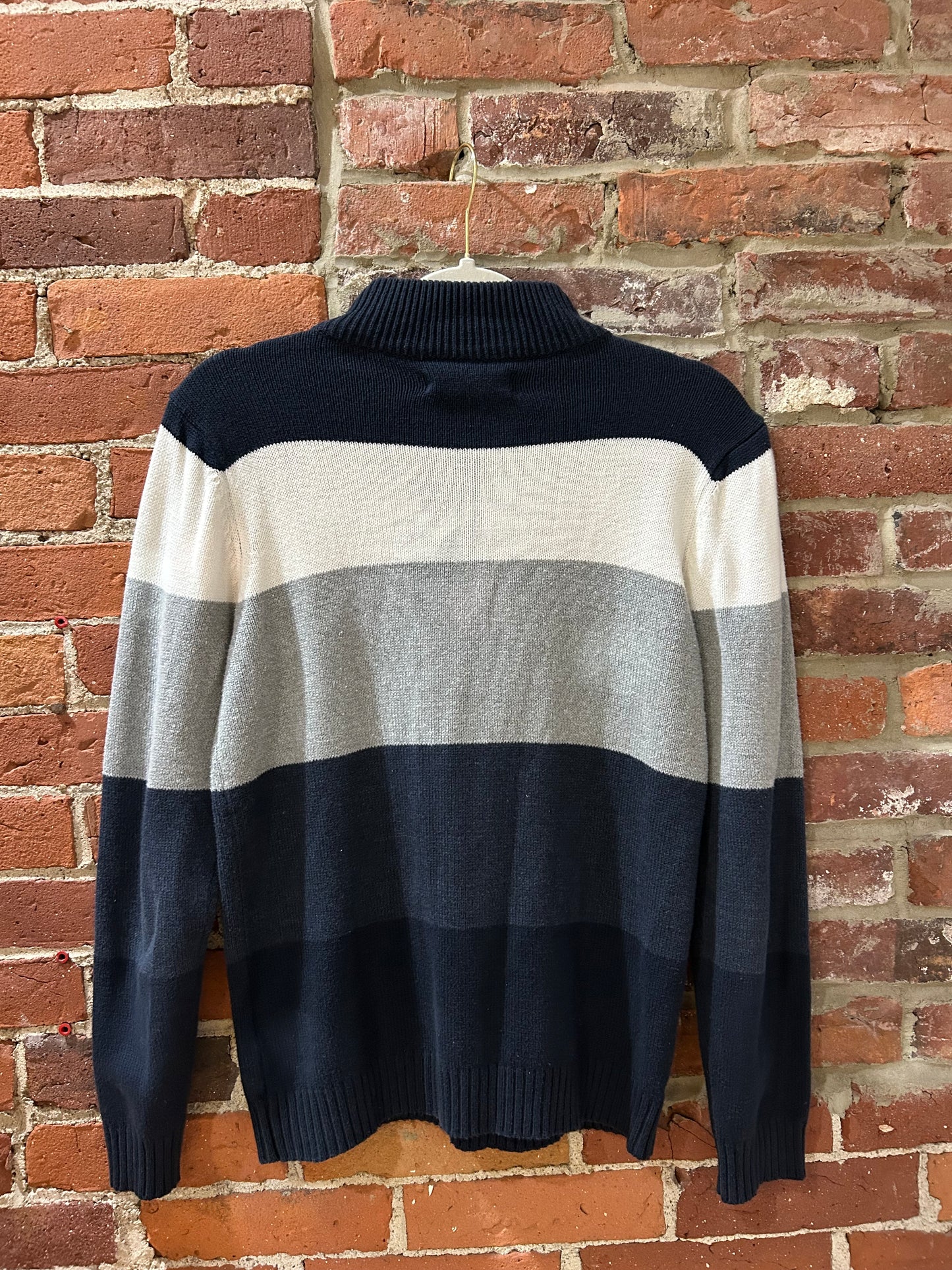 Striped quarter-zip sweater