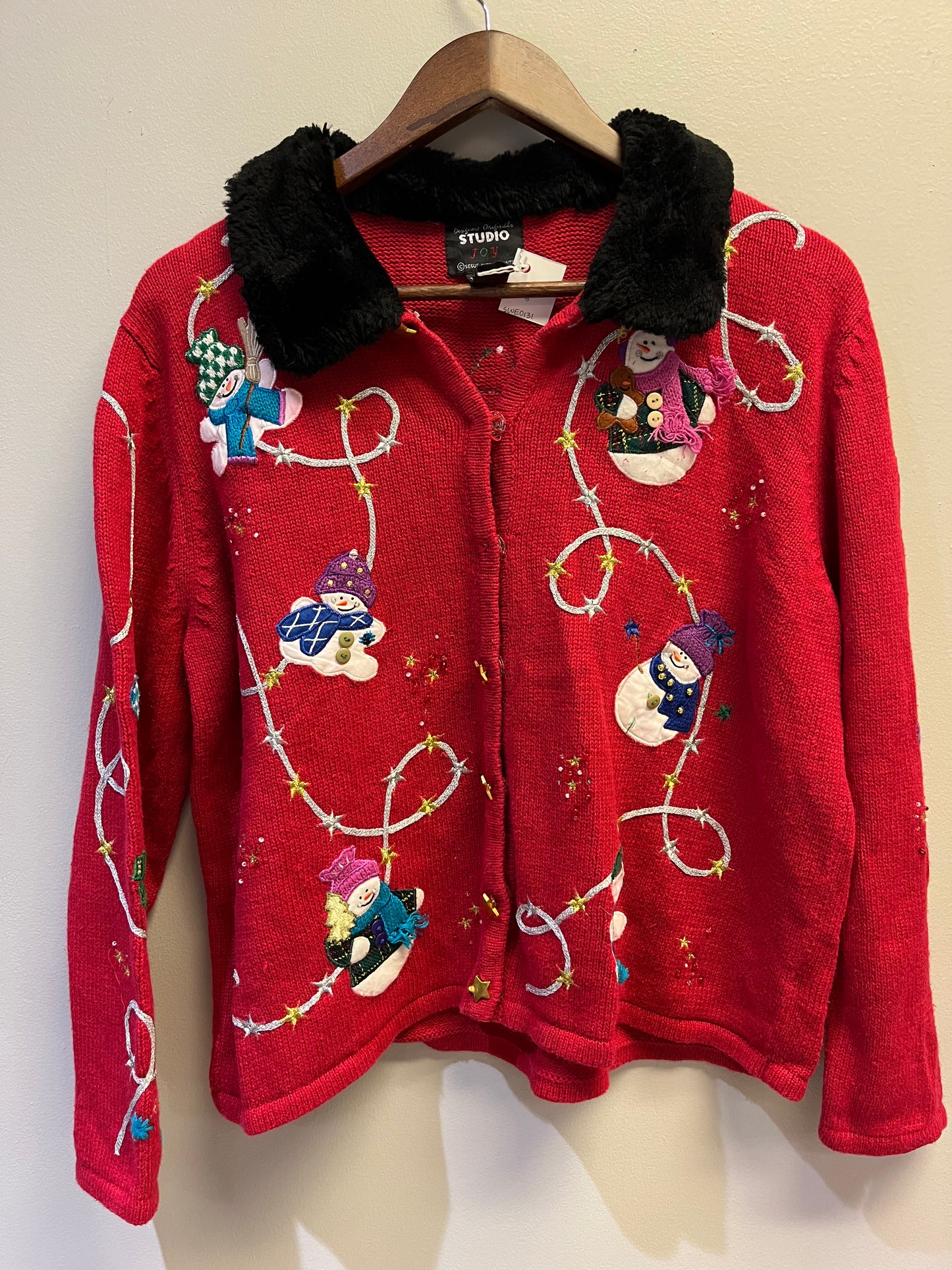 Snowman Zip Up Sweater