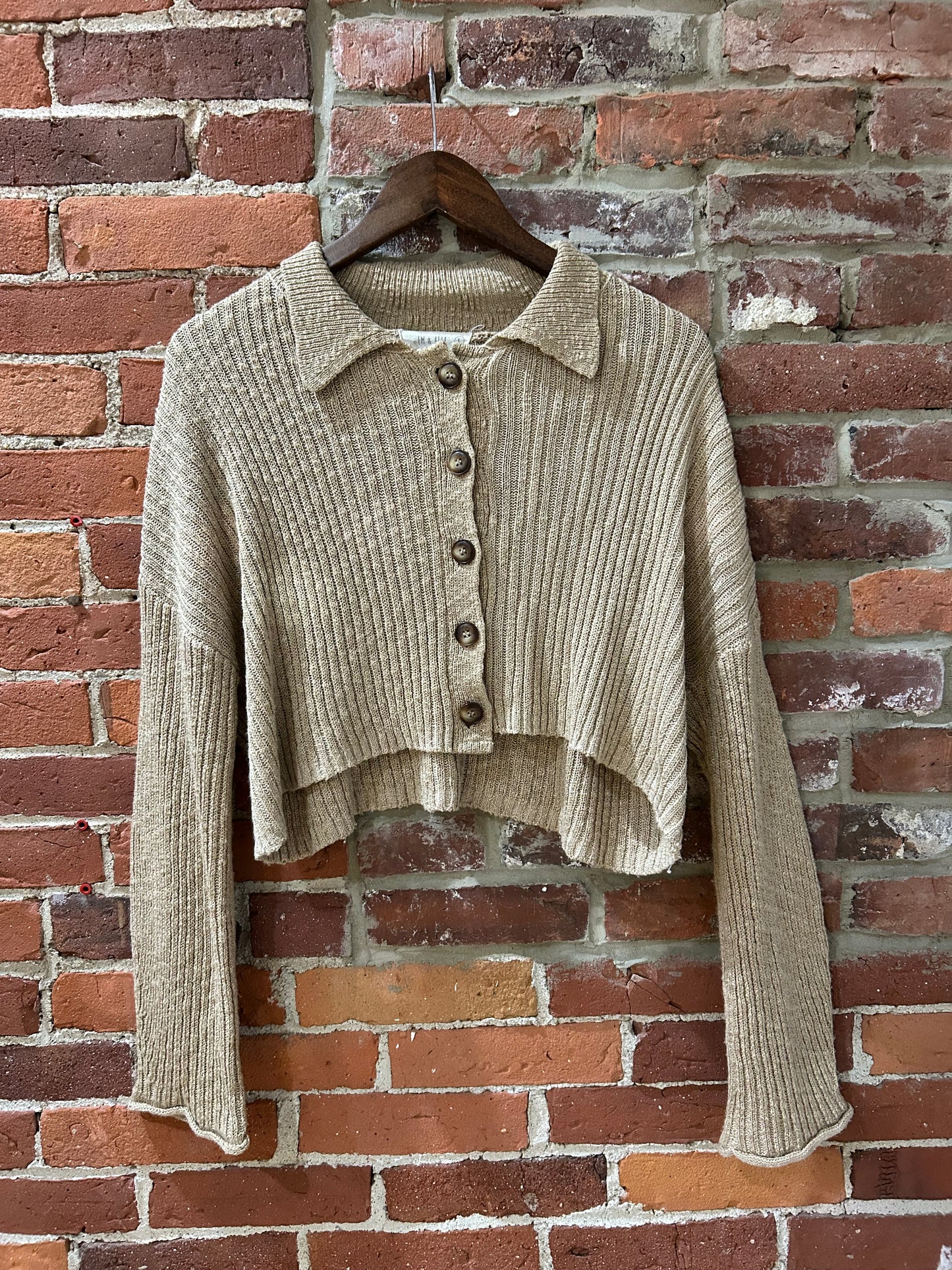 Cropped button-up cardigan