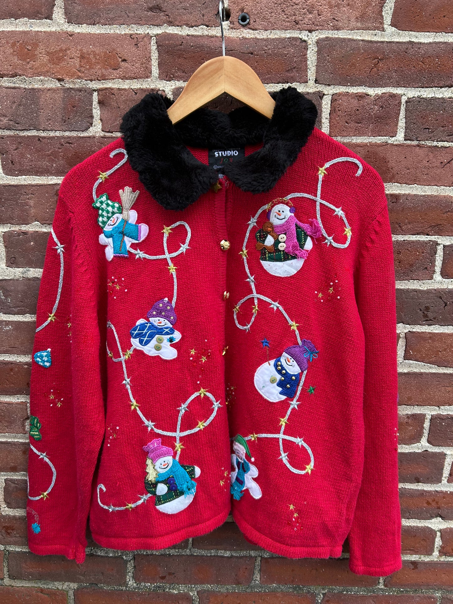 Snowman Button Up Sweater