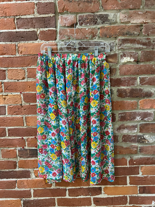 Silk floral skirt