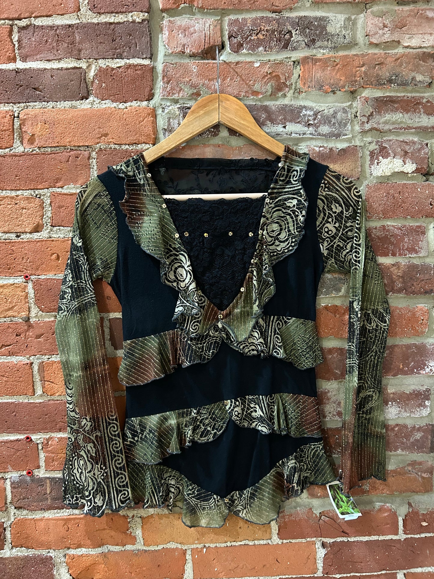 Sheer, lacey long-sleeve