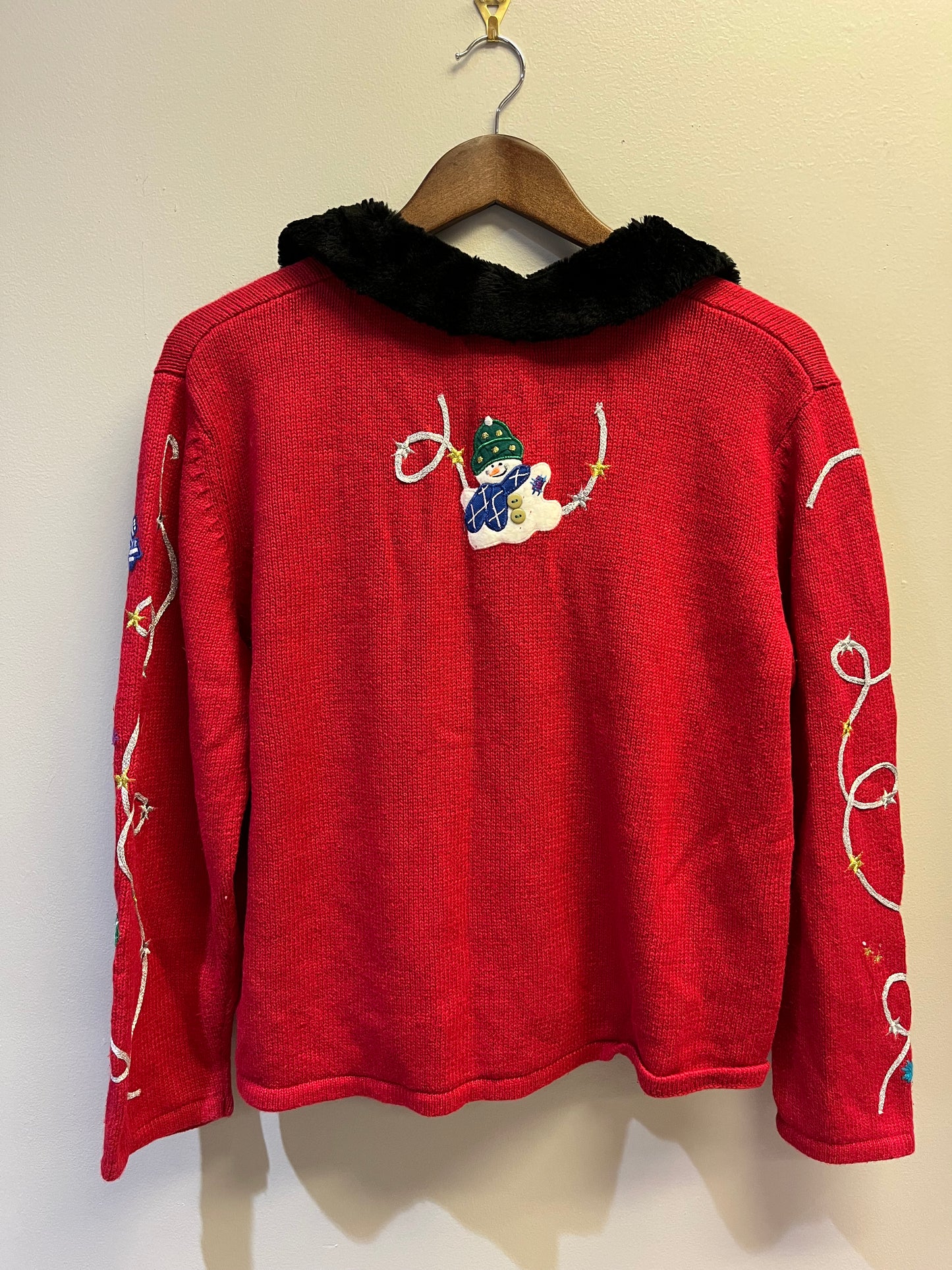 Snowman Zip Up Sweater