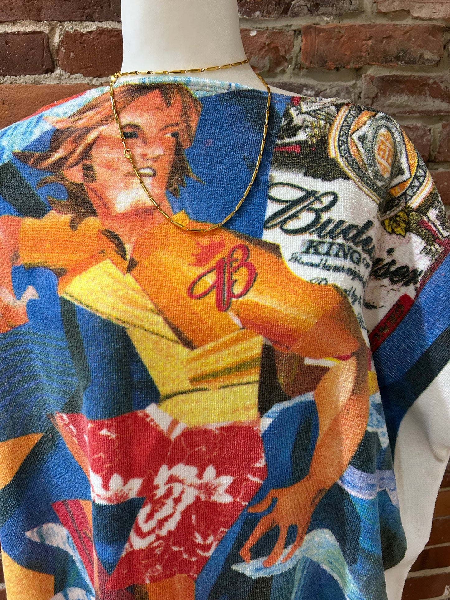Upcycled Budweiser Towel Poncho