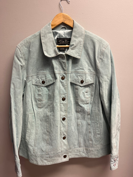 Light Blue Leather Jacket