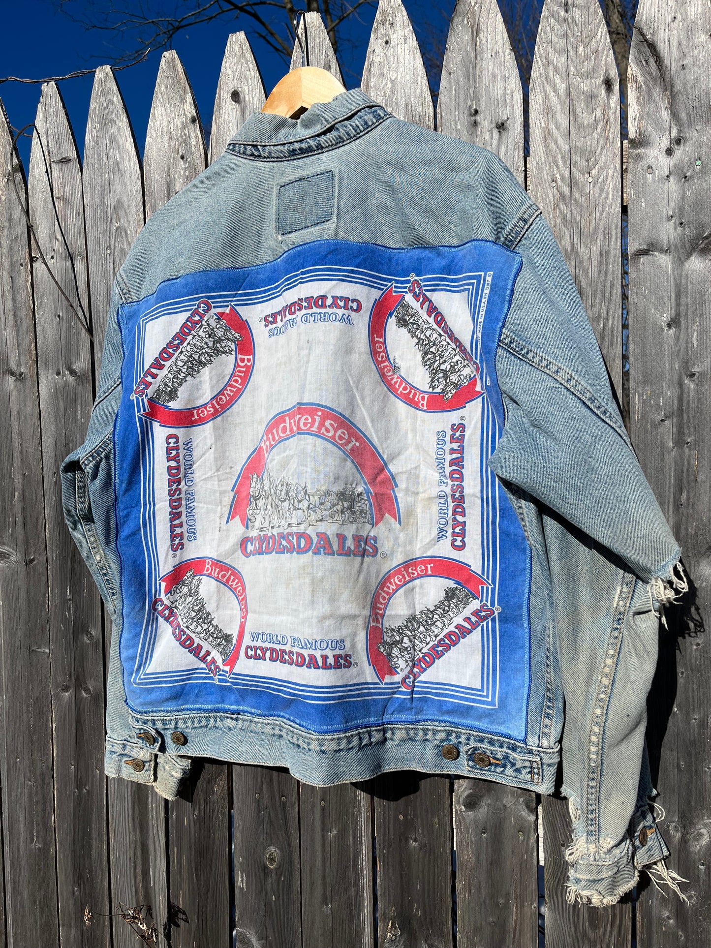 Upcycled Denim Budweiser Jacket