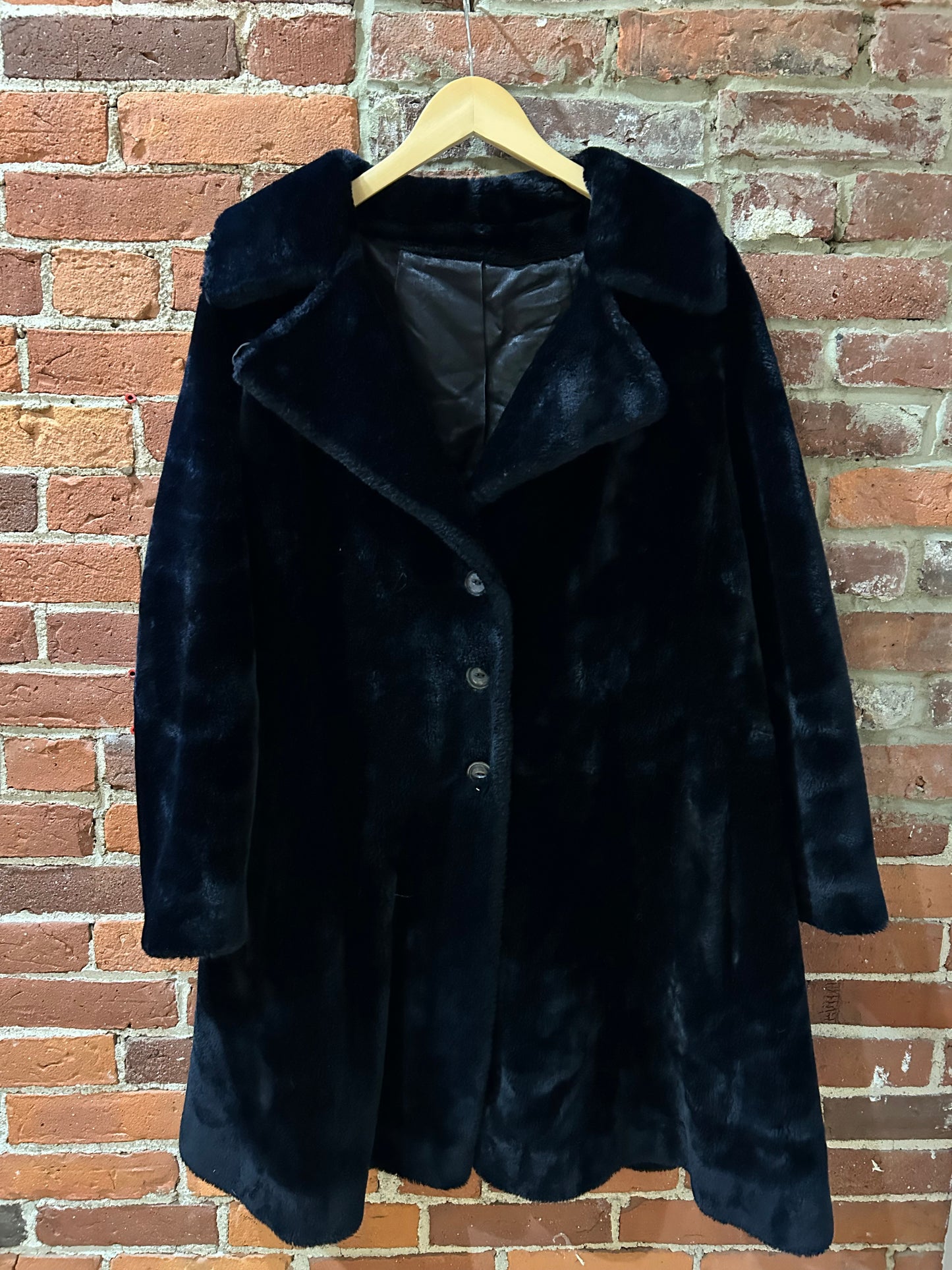 Black Faux Fur Coat