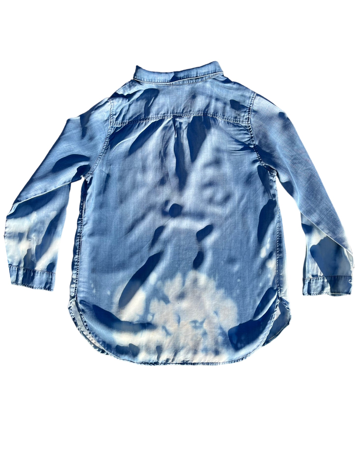 Bleached Denim Collared Shirt