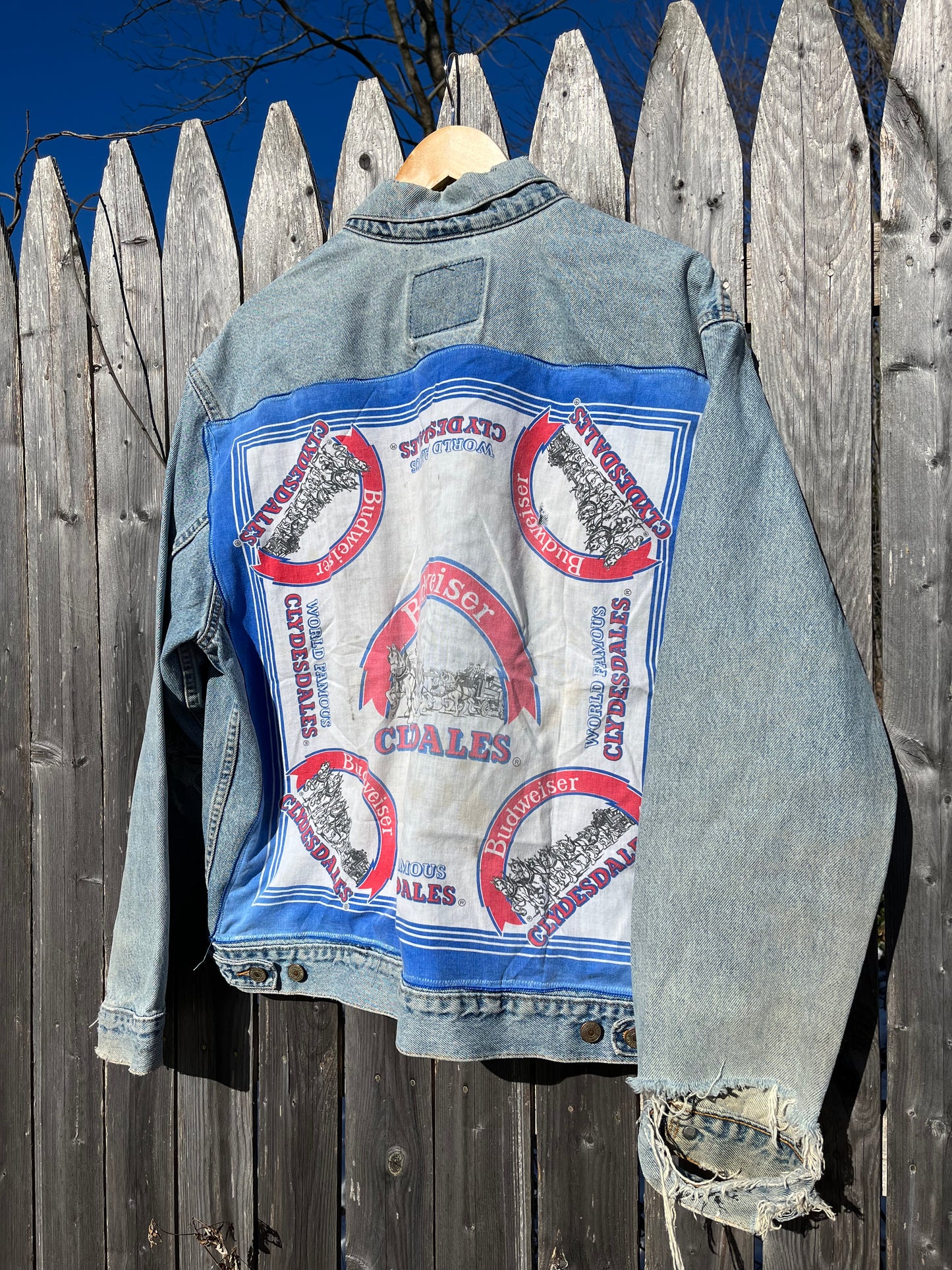 Upcycled Denim Budweiser Jacket