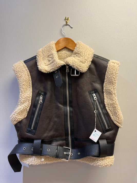 Faux leather vest