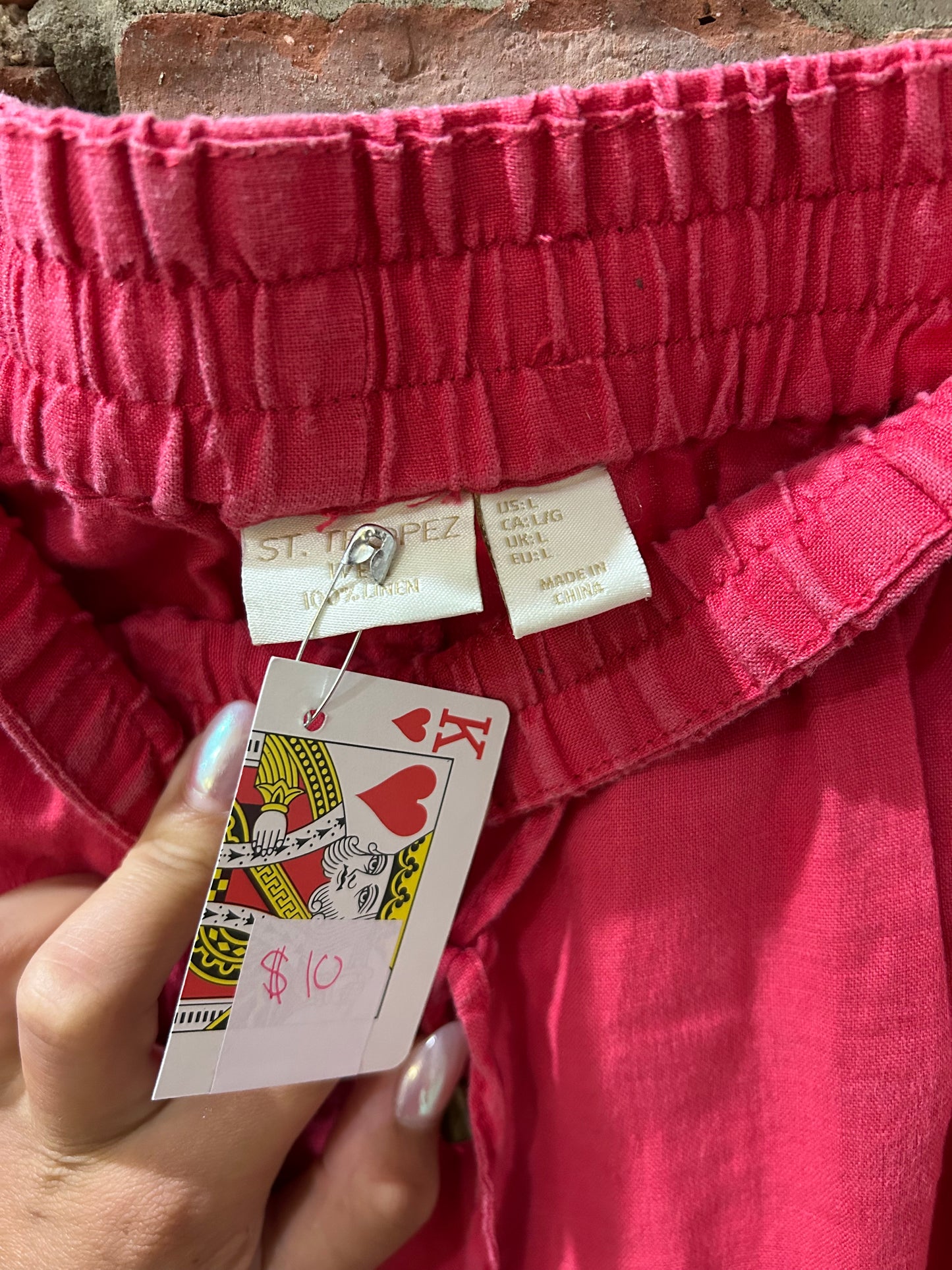 Pink linen skirt